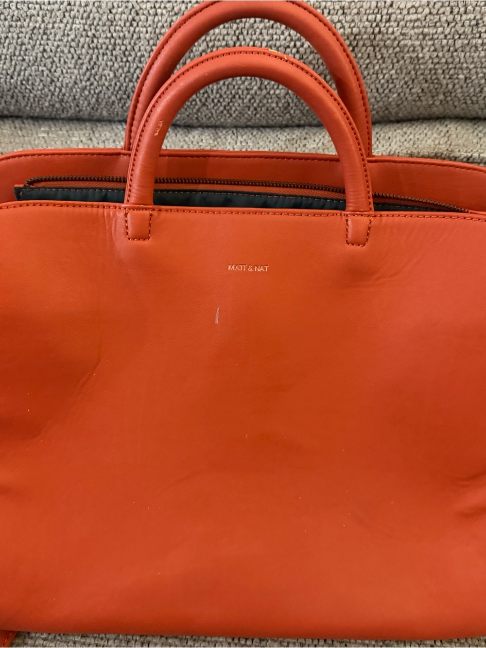 Matt & Nat Orange Red Vegan Leather Tote